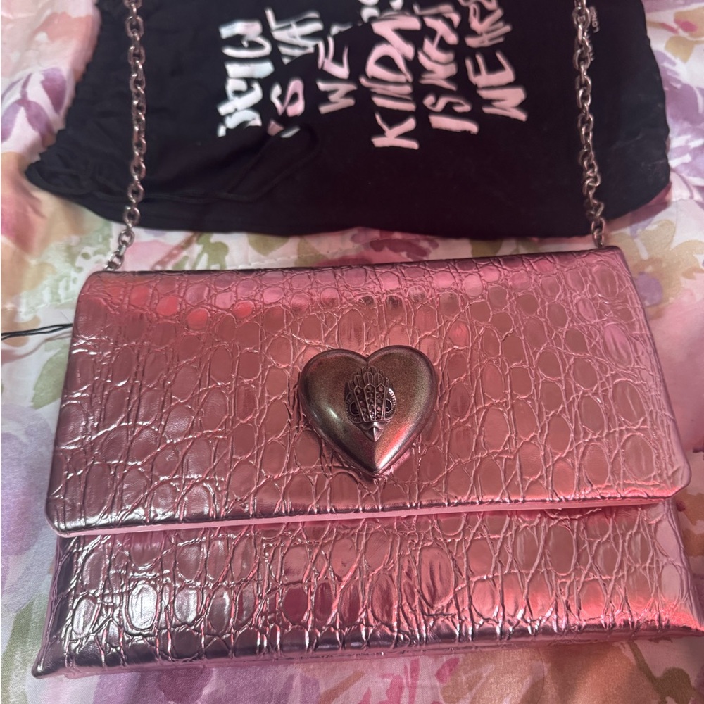 Pink Heart Clasp Women Bag